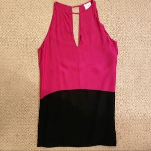 Parker Dress Colorblock Pink & Navy * Silk